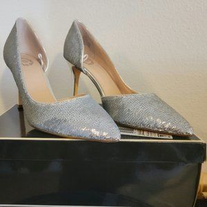 Silver Seqined Cutout Pumps